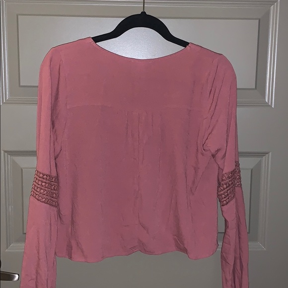 Pinkish red boho tie blouse - Picture 3 of 3